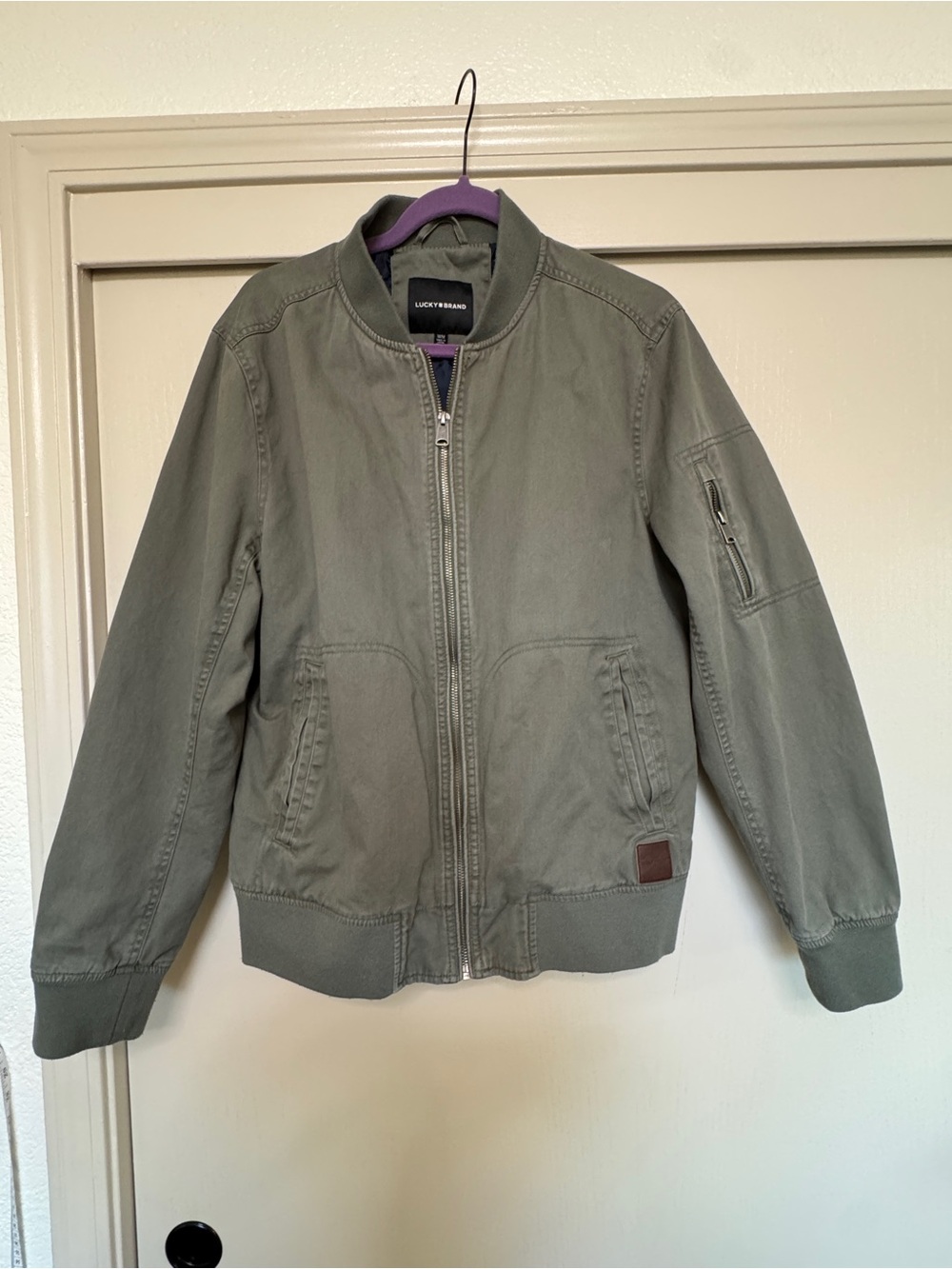 Lucky Brand Military Green Bomber Jacket